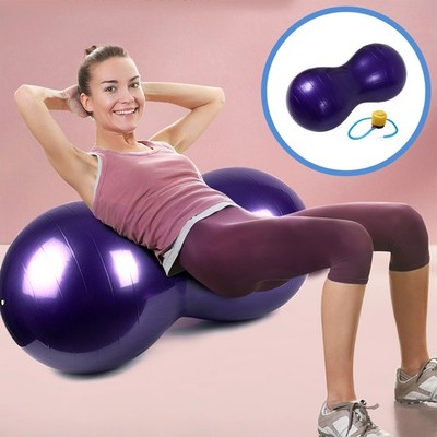 1 Set PVC Yoga Erdnussball Yogaball mit Inflator verdicken Fitness-Übungsball