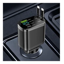 5 in 1 Retractable Car Charger Adapter,Upgraded Car Phone Charger with PD 30W...