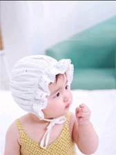 1pc Lace Tiny Spot Baby Girl Cap 0-2yr