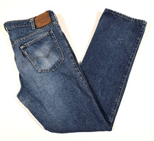 VINTAGE LEVIS 549 LEATHER TAB JEANS MENS 36x33 STRAIGHT LEG 80's USA MADE COWBOY