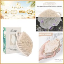 Silicone Body Scrubber Leaf Shaped Exfoliating Shower Scrubber Sensitive Skin