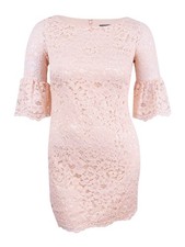 Vince Camuto Women's Lace Lantern-Sleeve Dress (10, Blush) 828659814867