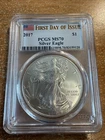 2017 $1 Silver Eagle American Flag First Day of Issue PCGS MS70