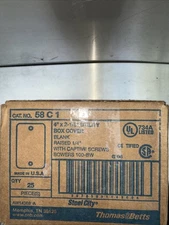 Box of 25 Steel City 58C1 Blank Utility Handy Box Covers 4" x 2-1/8" Steel