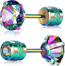 Titanium Earrings for Sensitive Ears, Pairs of Screw Back Hypoallergenic Surgica