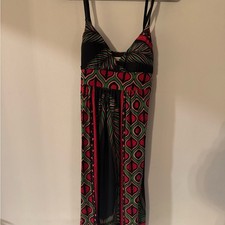 Forever 21 Black and Red Patterned Maxi Dress y2k