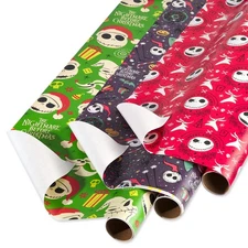 American Greetings Nightmare Before Christmas Christmas Wrapping Paper Rolls,...