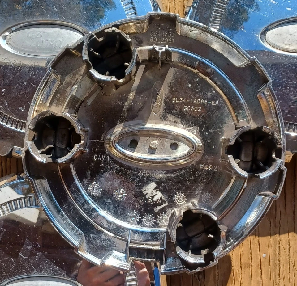 Juego de 4 tapas centrales ford f150, cromo, 2009-2014 parte # 9l34 1a096 EA Foto 3 de 3