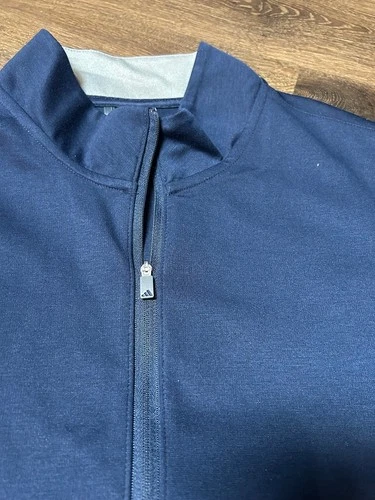 Adidas Navy Sleeveless Quarter-Zip Vest image 2