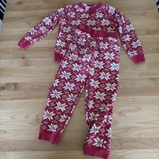 Hanna Andersson red CHRISTMAS Snowflake Sweatsuit pajamas set Size 8 130 