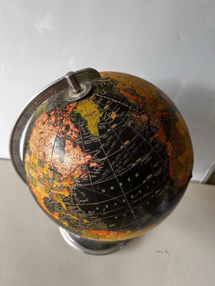 Black Oceans Cram’s 12" Universal Terrestrial Globe No 3 MCM - Image 4 of 4