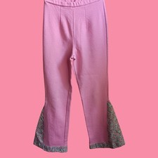 Vintage 1960's Pants 25x29 Women's Catalina Pink Nylon Stretch Floral Bellbottom