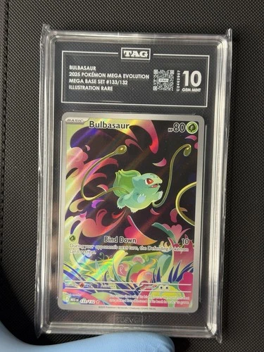 Pokémon Bulbasaur 133/132 Mega evolution Illustration Rare TAG 10 Gem Mint