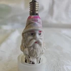 Vintage Christmas Milk Glass Santa Claus 3” Light Bulb Double Sided Untested