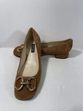Nine West WORKS Butterscotch Brown Suede Dress Flats 6.5 M