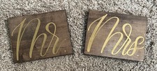 Wedding Signs  Mr.  Mrs.  Rustic Wooden Signs  5-1/2 x 7 x 5/8  Used Once