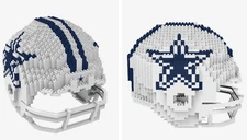 FOCO BRXLZ NFL Licensed Dallas Cowboys 3-D Puzzle Helmet, 1pc Face Mask