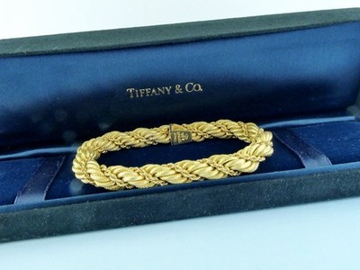Vintage Tiffany & Co 18K Yellow Gold Twisted Rope Bracelet, c. 1970s | 30.7g