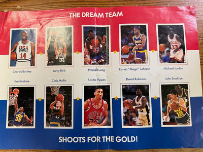 1992 NBA Basketball Dream Team Poster Michael Jordan Magic Johnson