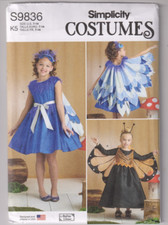 9836 SIMPLICITY - COSTUME: DRESS w CAPES - Girls Sz: 7/8/10/12/14