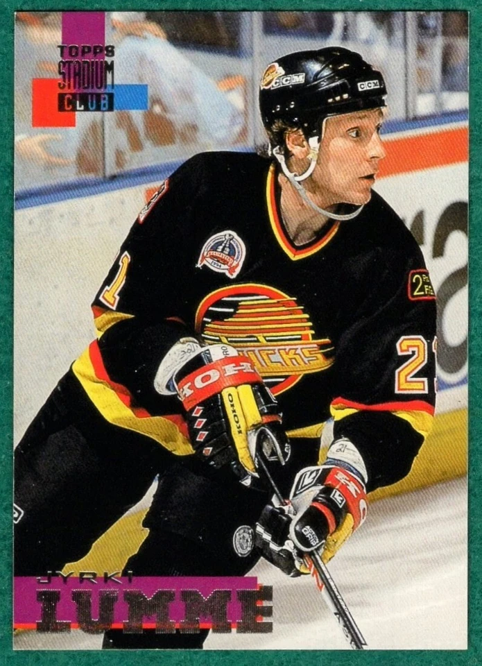 Jyrki Lumme - 1994-95 Topps Stadium Club #132 - Vancouver Canucks Hockey Card - Image 2 of 3