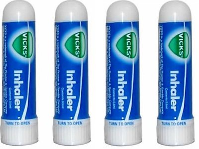 4x Vicks Inhaler for Nasal Congestion Cold Allergy Blocked 