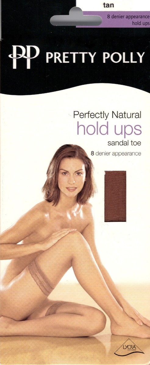 Pretty Polly Perfectly Natural Sandal Toe Hold Ups Tan Bronze Nude