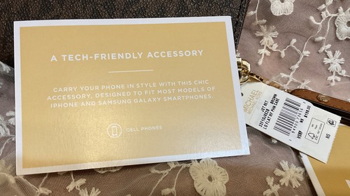 MICHAEL KORS Signature Logo-print Canvas Large Wristlet - Brown 32F1GJ6E2B NWT - Picture 3 of 5