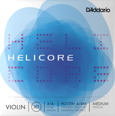 D'Addario Helicore 4/4 Violin Set w/Wound E, Medium Gauge, Authorized Dealer