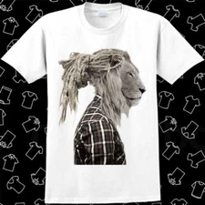 Lion Rasta Hair Jamaican T Shirt Meme Gift Gamer Best Seller Top Unisex Tee 932