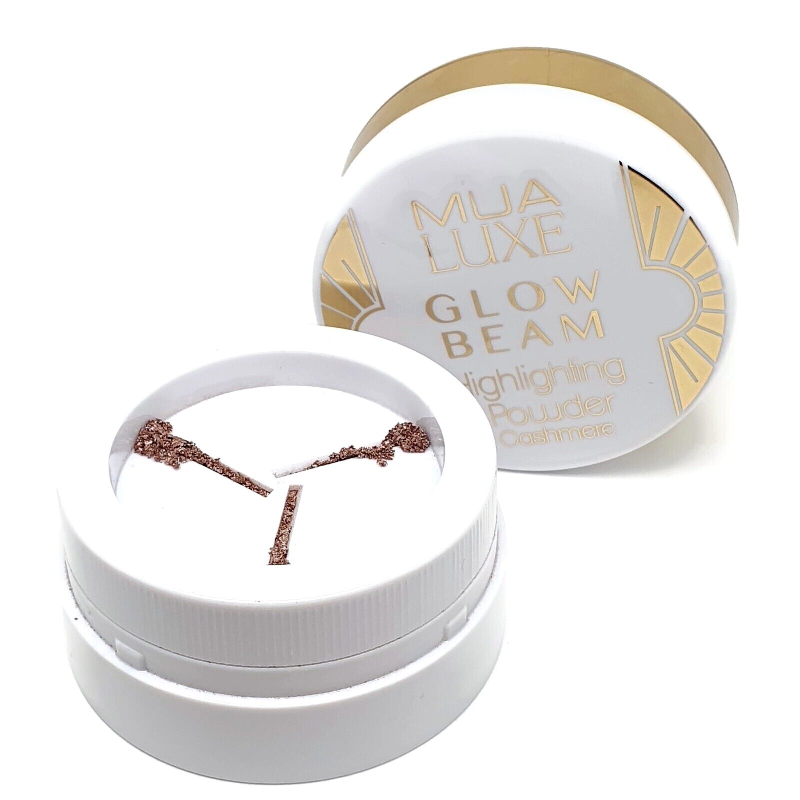 MUA Luxe Glow Beam Highlighter Powder – Gold, Für Strahlenden Glow, Make-up Highlight