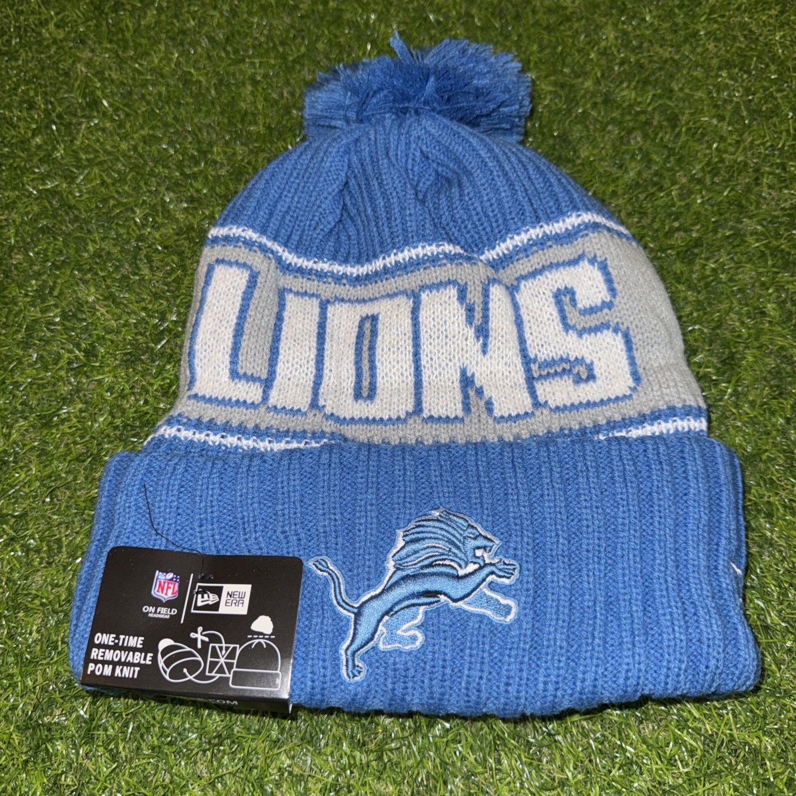 Beanie Detroit Lions Adult Winter Knit Hat Cap Toboggan Sideline USA New Era USA