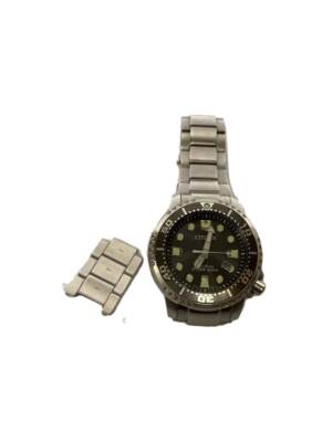 Citizen Eco-Drive E168-A14ST0D Date St.Steel Black Divers 200M