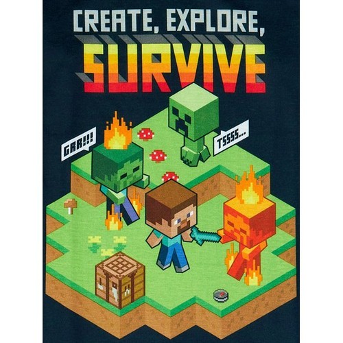 Minecraft Jungen Langarm Pyjama Set - 2 Stück Kinder Pyjama - Bild 2 von 3