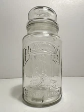 1981 Vintage Planters Mr. Peanut 75th Anniversary Glass Jar w/Lid