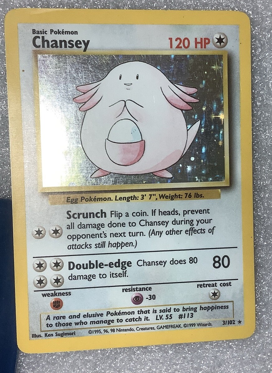 Pokémon Misprint Ink RED DOT ERROR Chansey 3/102 Base Set Holo
