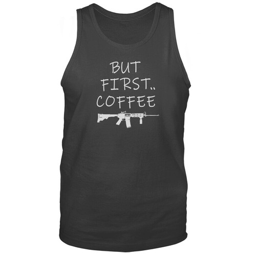 Bur First Kaffee lustiger Witz Humor humorvolle Grafik Neuheit Tanktop - Bild 3 von 8