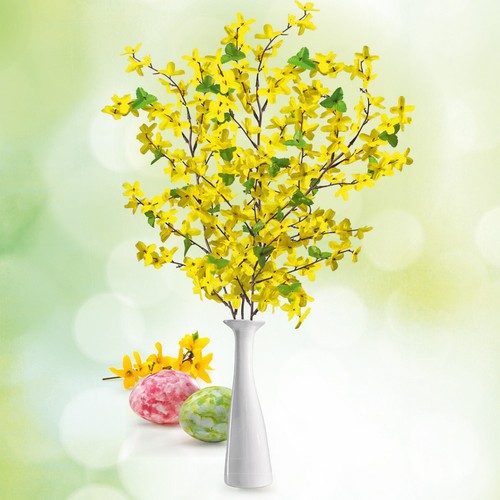 Forsythien Strauß Kunstblumen Textilblumen Osterstrauß 60 cm