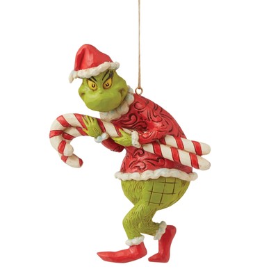 Jim Shore Dr. Seuss The Grinch Stealing Candy Canes Hanging Ornament, 4.72 In...