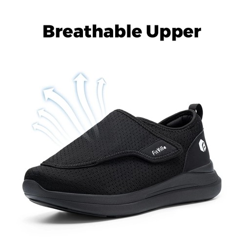 FitVille Herren Diabetiker Slipper extra breiter geschwollener Fuß (schwarz, 12,5 EW) - Bild 6 von 10