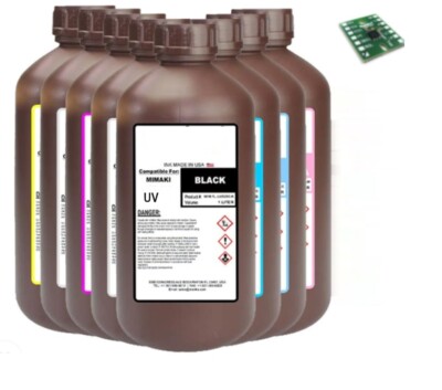 PREMIUM COMPATIBLE UV CURE INK FOR MIMAKI  LUS 120  (1,000 ML BOTTLE) + CHIP