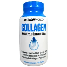 NutritionWorks ® Hydrolyzed Collagen 90 Tablets 500mg Exp. 11/2026