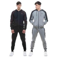 D-Rock Men's Full-Zip Hooded Tracksuit Athletic Workout Set with Jogger Pants