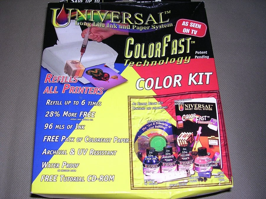 Universal Refill Color Kit for Inkjet Printer Cartridges (96 mls ink) NEW SEALED - Image 3 of 4