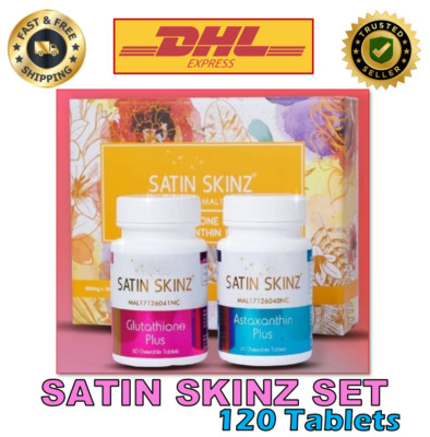 Set of SATIN SKINZ Gluta Tabs Astaxanthin x Glutathione Plus Formula 120 Tablets