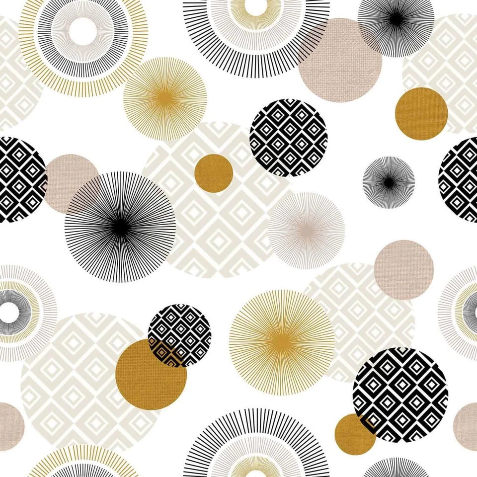 Toile cirée au mètre - Largeur 140 cm - Rond - Multicolore