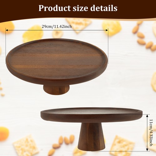 Wood Vintage Footed Cake Stand Pedestal Multifunctional Dessert Display Stand` - Picture 6 of 12