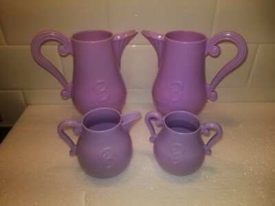 1996 Mattel Barbie Purple Plastic 4 Piece Tea Set