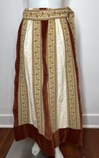 VTG 70s Chessa Davis Maxi Skirt Hippie Boho Velvet Lace Tapestry Waist 27