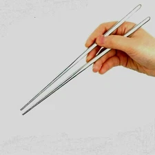 1 Pair Of Metal Chopsticks Korean Chinese Food Reusable Non-Slip Stainless Steel